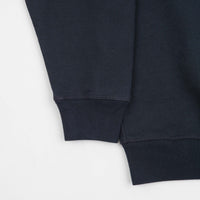 by Parra Birdface Font P 1/2 Zip Polo Sweatshirt - Navy Blue thumbnail