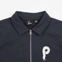 by Parra Birdface Font P 1/2 Zip Polo Sweatshirt - Navy Blue thumbnail