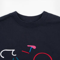 by Parra Broken Bike Crewneck Sweatshirt - Navy thumbnail