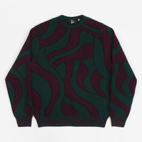 by Parra Distorted Knitted Crewneck Sweatshirt - Pine Green thumbnail