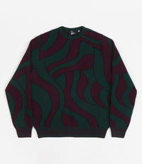 by Parra Distorted Knitted Crewneck Sweatshirt - Pine Green