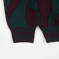 by Parra Distorted Knitted Crewneck Sweatshirt - Pine Green thumbnail