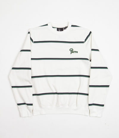 by Parra Fancy Logo Striped Crewneck Sweatshirt - White