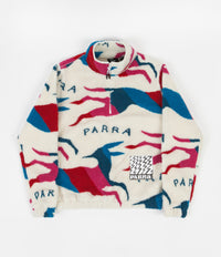by Parra Jumping Foxes Sherpa Pullover Fleece - Off White
