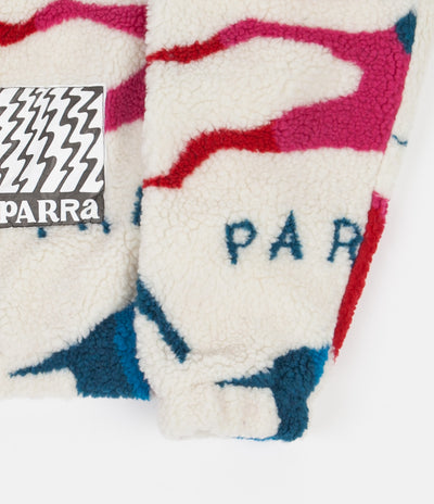by Parra Jumping Foxes Sherpa Pullover Fleece - Off White