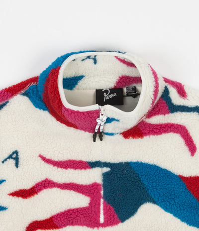 by Parra Jumping Foxes Sherpa Pullover Fleece - Off White