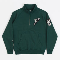 by Parra Life Experience Half Zip Sweatshirt - Pine Green thumbnail