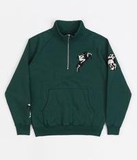 by Parra Life Experience Half Zip Sweatshirt - Pine Green