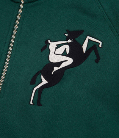 by Parra Life Experience Half Zip Sweatshirt - Pine Green