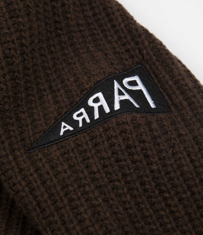 by Parra Mirrored Flag Logo Knitted Sweatshirt - Camel