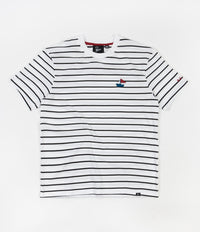 by Parra Paper Boat Striper T-Shirt - White