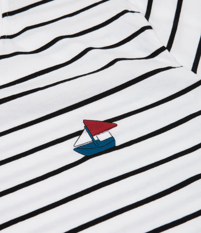 by Parra Paper Boat Striper T-Shirt - White