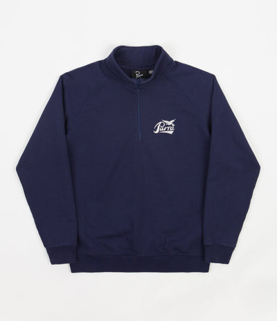 by Parra Pencil Bird Half Zip Sweatshirt - Blue