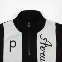 by Parra Quarter Zip Knitted Pullover Sweatshirt - Black thumbnail