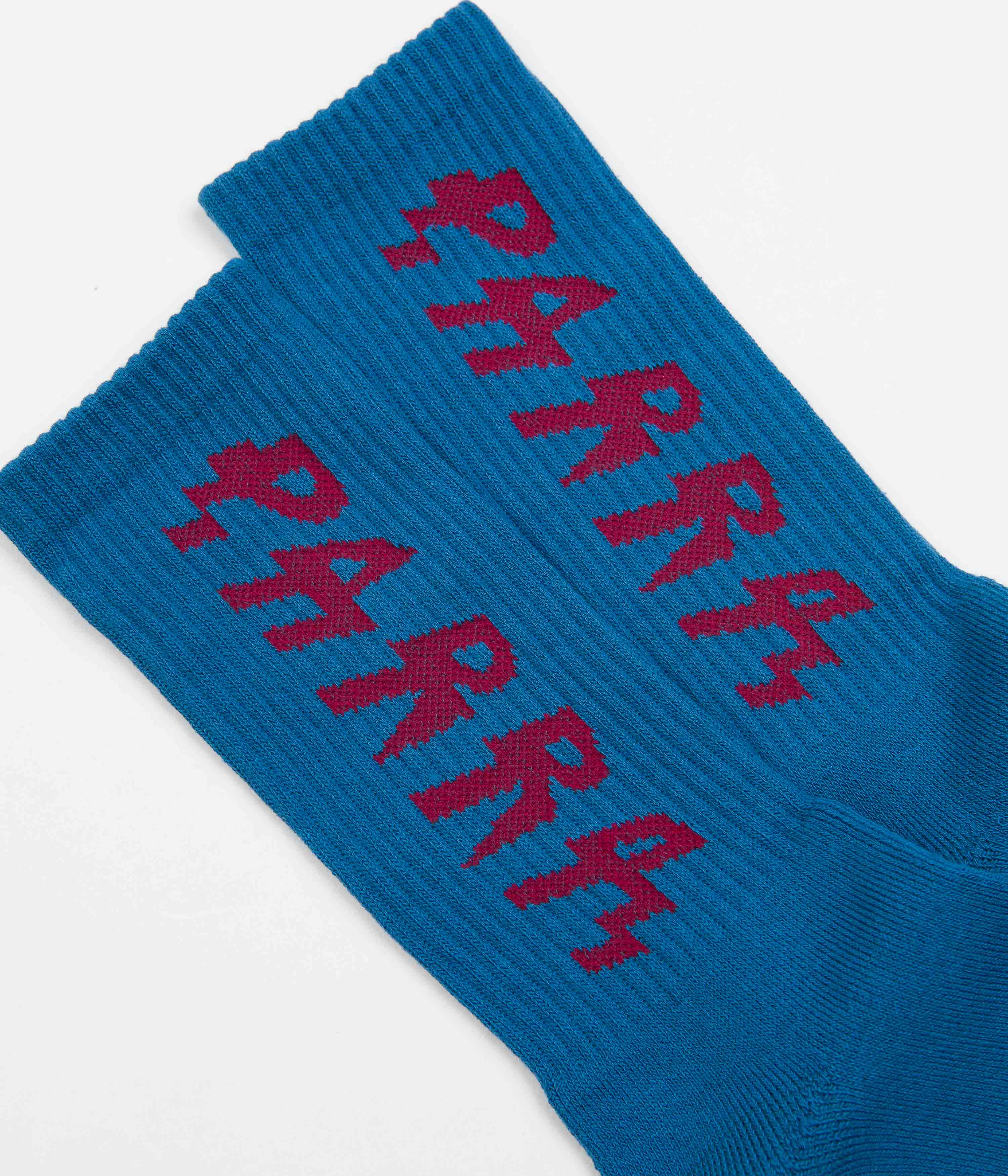 by Parra Shocker Logo Crew Socks - Greek Blue | Flatspot