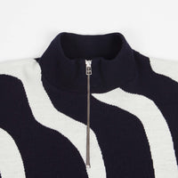 by Parra Shoulder Waves Half Zip Knitted Pullover Sweatshirt - Off White thumbnail