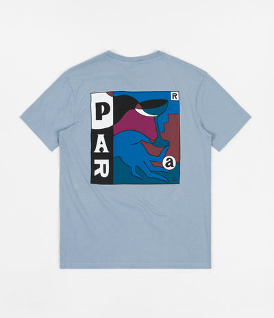 by Parra Spilled Drink  T-Shirt - Dusty Blue