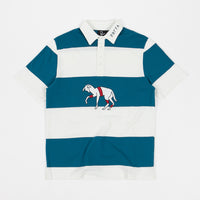 by Parra Striped Goat Polo Shirt - White / Green thumbnail