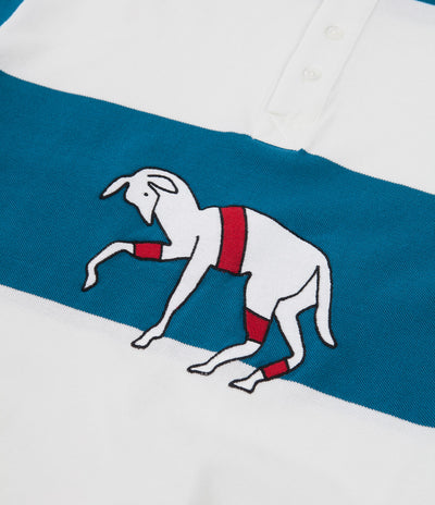 by Parra Striped Goat Polo Shirt - White / Green