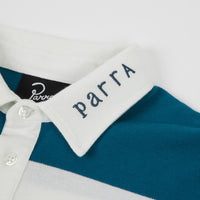 by Parra Striped Goat Polo Shirt - White / Green thumbnail