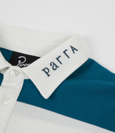 by Parra Striped Goat Polo Shirt - White / Green
