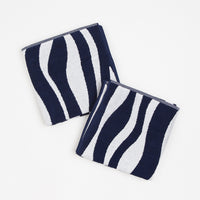 by Parra Waves Of The Navy Bath Towel (2 Pack) - Navy / White thumbnail