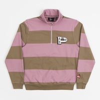 by Parra Worked P Striper 1/2 Zip Sweatshirt - Lavender thumbnail