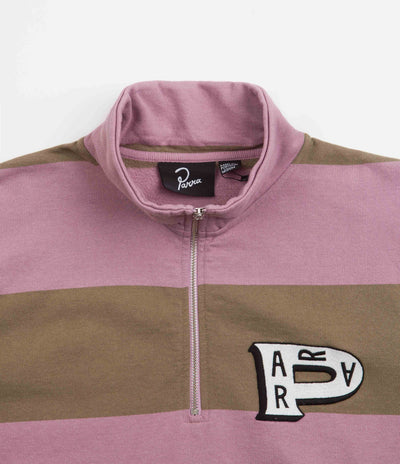 by Parra Worked P Striper 1/2 Zip Sweatshirt - Lavender