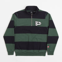 by Parra Worked P Striper 1/2 Zip Sweatshirt - Navy Green thumbnail