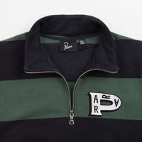 by Parra Worked P Striper 1/2 Zip Sweatshirt - Navy Green thumbnail