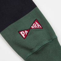 by Parra Worked P Striper 1/2 Zip Sweatshirt - Navy Green thumbnail