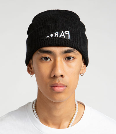 by Parra Mirrored Flag Logo Beanie in Black
