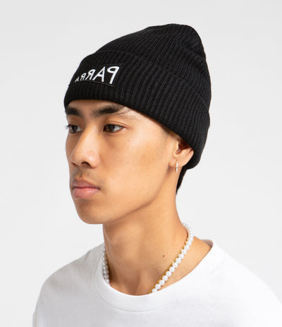by Parra Mirrored Flag Logo Beanie in Black