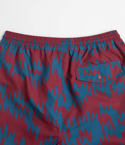 by Parra Tremor Pattern Swim Shorts - Deep Red