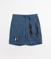 by Parra Zebra Striped P Shorts in Teal