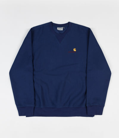 Carhartt American Script Crewneck Sweatshirt - Metro Blue