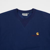 Carhartt American Script Crewneck Sweatshirt - Metro Blue thumbnail