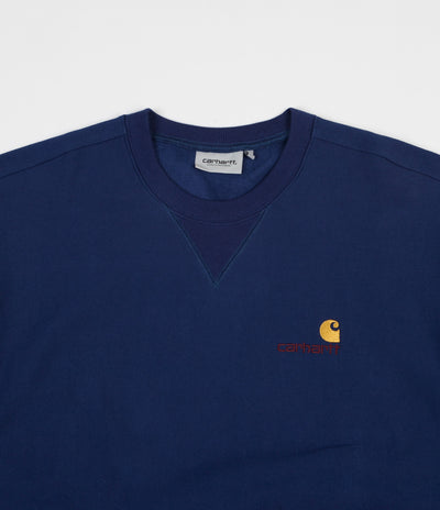 Carhartt American Script Crewneck Sweatshirt - Metro Blue