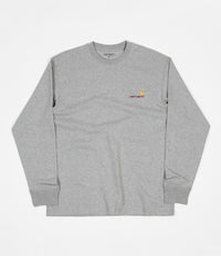 Carhartt American Script Long Sleeve T-Shirt - Grey Heather
