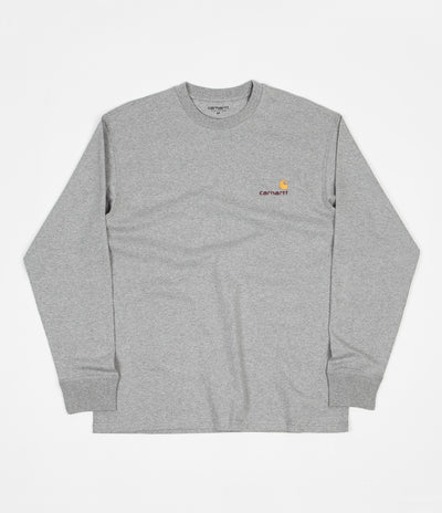 Carhartt American Script Long Sleeve T-Shirt - Grey Heather