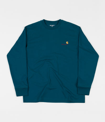 Carhartt American Script Long Sleeve T-Shirt - Moody Blue