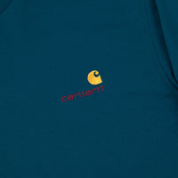Carhartt American Script Long Sleeve T-Shirt - Moody Blue thumbnail