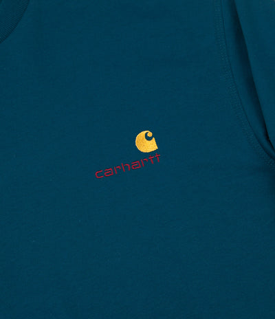 Carhartt American Script Long Sleeve T-Shirt - Moody Blue