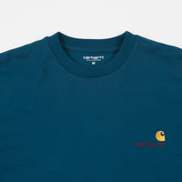 Carhartt American Script Long Sleeve T-Shirt - Moody Blue thumbnail