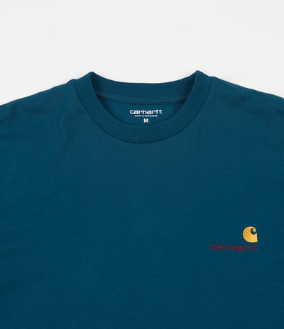 Carhartt American Script Long Sleeve T-Shirt - Moody Blue