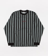 Carhartt Barnett Stripe Long Sleeve T-Shirt - Black / Cloudy / Merlot