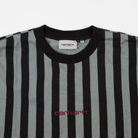 Carhartt Barnett Stripe Long Sleeve T-Shirt - Black / Cloudy / Merlot thumbnail