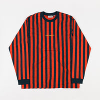 Carhartt Barnett Stripe Long Sleeve T-Shirt - Brick Orange / Duck Blue / Colza thumbnail
