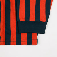 Carhartt Barnett Stripe Long Sleeve T-Shirt - Brick Orange / Duck Blue / Colza thumbnail