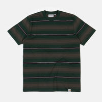 Carhartt Buren Stripe T-Shirt - Bottle Green thumbnail
